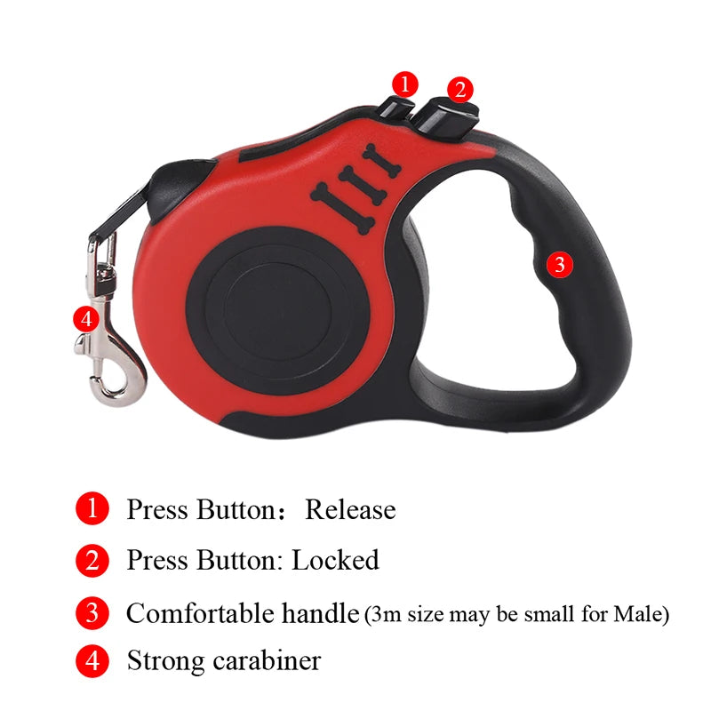 3-5m Durable Dog lead,suitable for puppies and medium dogs