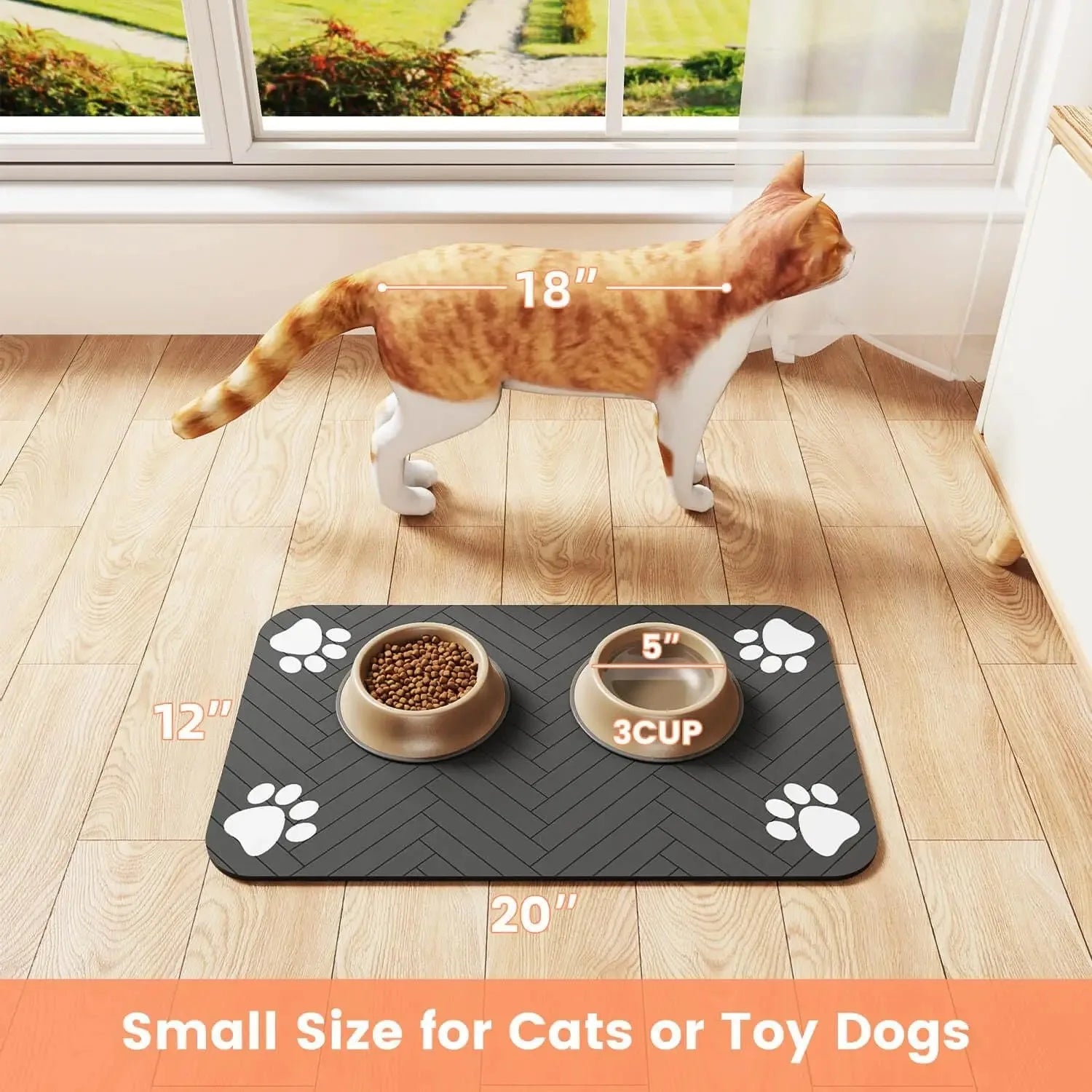 Absorbent stain resistant pet mat