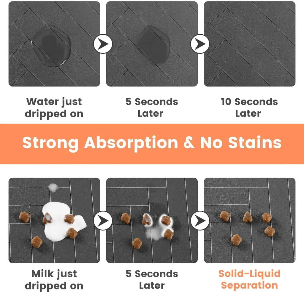 Absorbent stain resistant pet mat