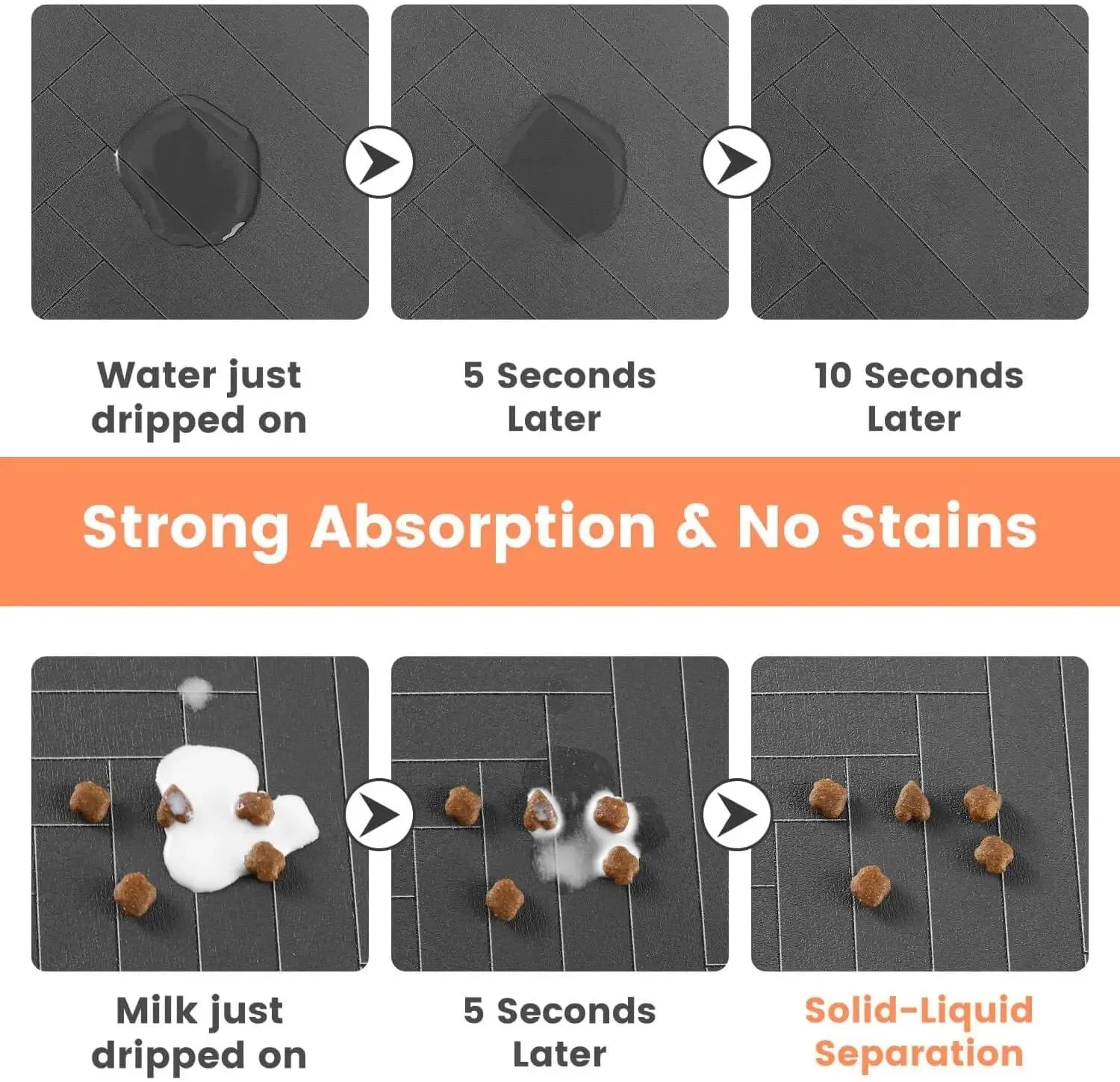 Absorbent stain resistant pet mat